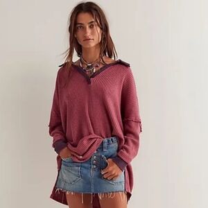 EUC Free People We The Free Travis Oversized Thermal, Size M